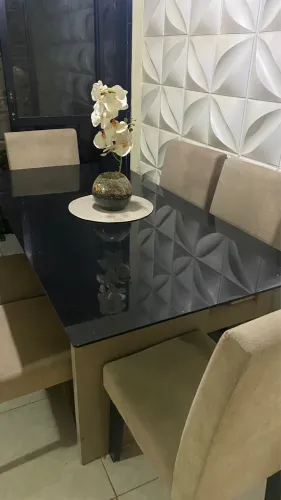 Mesa de de vidro 6 cadeiras