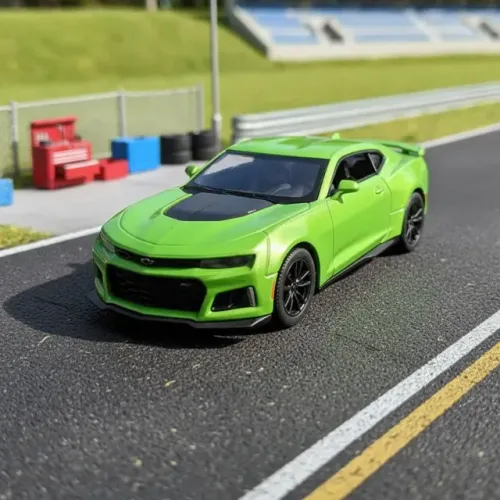 Carrinho de Brinquedo Camaro ZL1 2017 1/38 - Metal - Portas Abrem - Fricção - Verde
