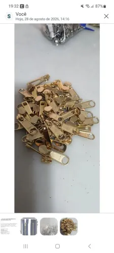Cursor e puxador Original YKK 45 DOURADO