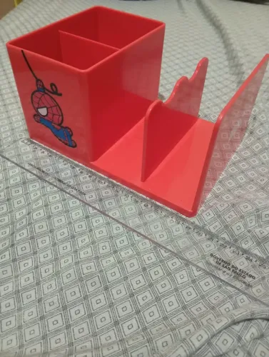 Organizador de Mesa Infantil Homem-Aranha Porta Lápis Livros
