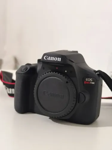 Câmera Canon T100 EOS + Lente 18-55mm | Completa na Caixa | Nova - Usada 1x