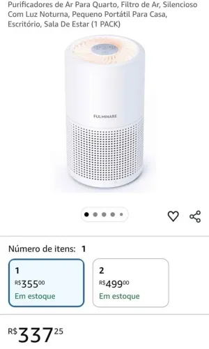 Purificador de Ar Fulminare Filtro Hepa