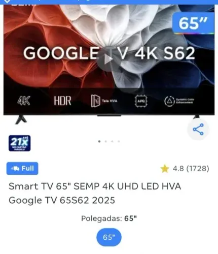 Tv Semp 65 polegadas 