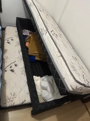 Cama box baú de solteiro com cama auxiliar 