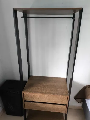 Guarda-Roupa Closet Modulado 2 Gavetas 70cm Rustic/Preto Madesa Valencia