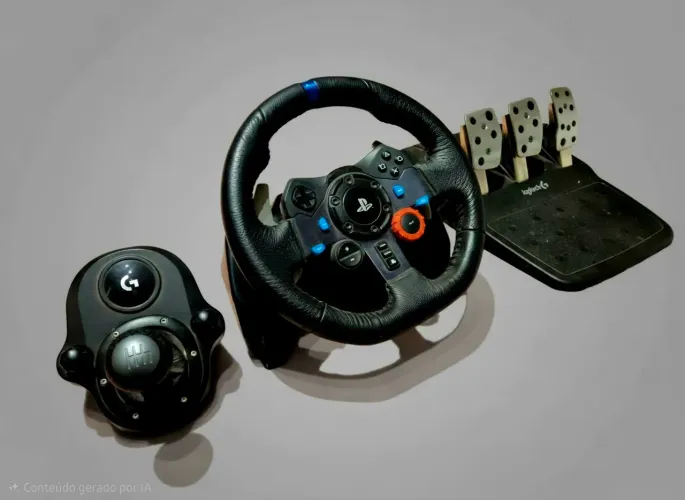 Volante Logitech G29 + câmbio 6 marchas