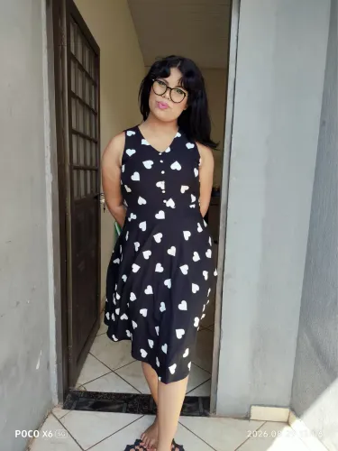 Vestido romântico preto e branco