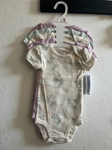 Conjunto 5 Body Carters Menina 9 Meses Manga Curta 9-12 M