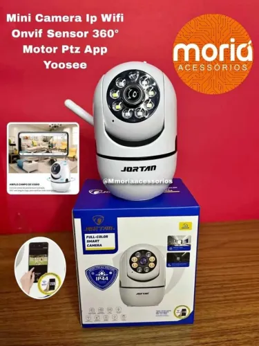 Mini Camera Ip Wifi Onvif Sensor 360º Motor Ptz App Yoosee Branco