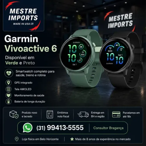 Garmin Vivoactive 6 Preto ou Verde Novo Lacrado