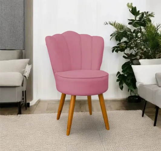 Poltrona Concha Rosa para Penteadeira
