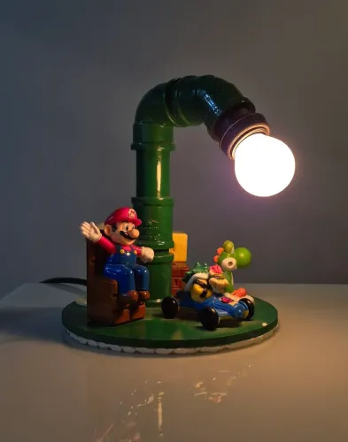Luminária Decorativa Super Mario Gamer Artesanal Exclusiva