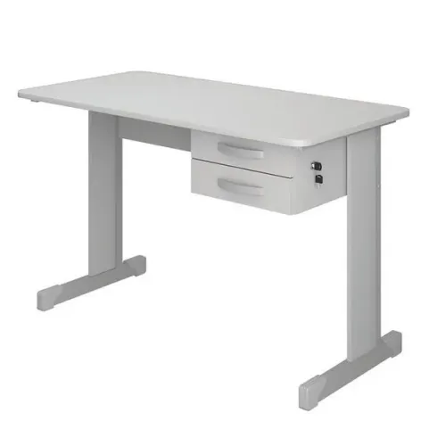 mesa de escritorio com 2 gavetas cristal para canteiro de obras escritorio