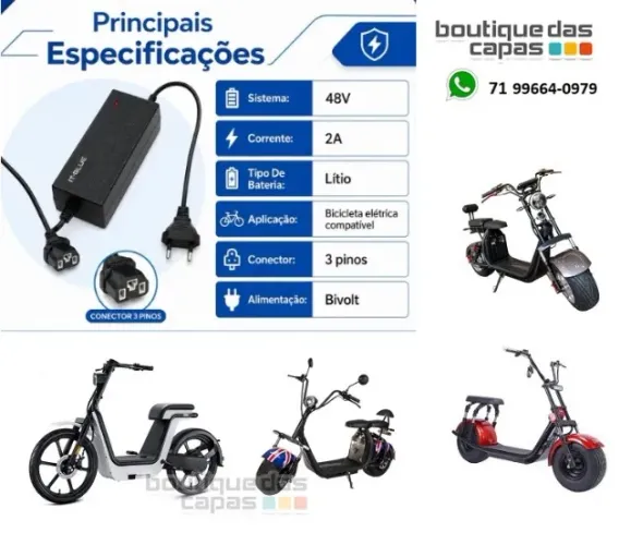 CARREGADOR FONTE BATERIA PARA BICICLETA BIKE ELETRICA 48V 12AH LE-0191 (UNIVERSAL)