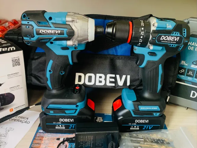 Kit parafusadeira chave impacto DOBEVI+36 acessórios