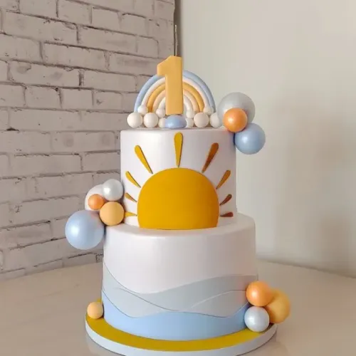bolo cenográfico infantil Tema Primeira Volta ao Sol