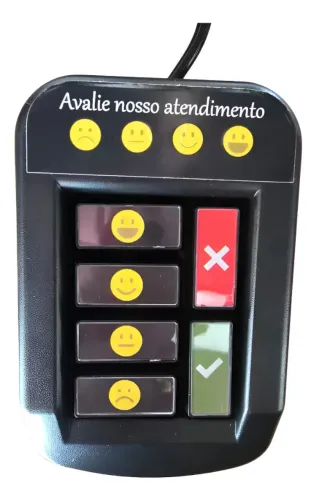 Teclado Óptico De Pesquisa De Satisfação Preto