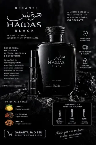 Decantes Perfume Árabe - Hawas Black