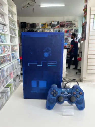 CONSOLE PLAYSTATION 2 FAT OCEAN BLUE SCPH - 37000 (JPN) SEMINOVO - SONY