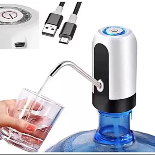 Bomba Elétrica Universal Recarregável USB Para Garrafão De Água E Galões