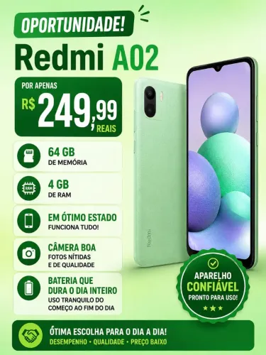Redimi A02 semi novo perfeito 249,99