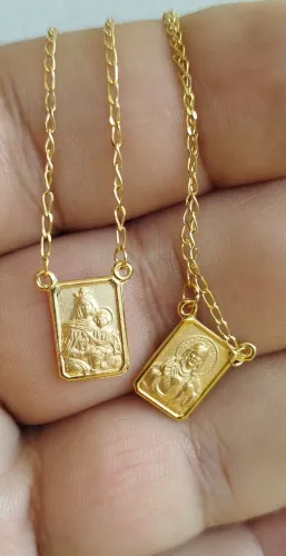 Escapulário ouro 18k - Tamanho 36,6 cm