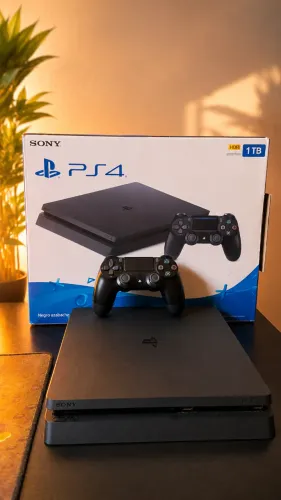 Ps4 Slim 1 tera, com 1 controle original, novo zero na caixa, com 59 jogos ja nele, leia!