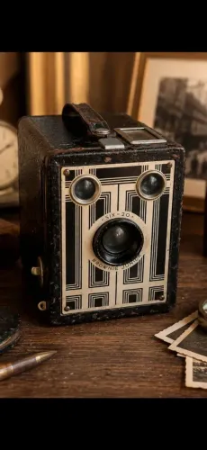 Câmera Fotográfica Antiga Kodak Brownie Junior Six-20 | Década de 1930/1940 |