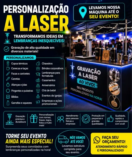 Laser no seu evento personalizar ao vivo