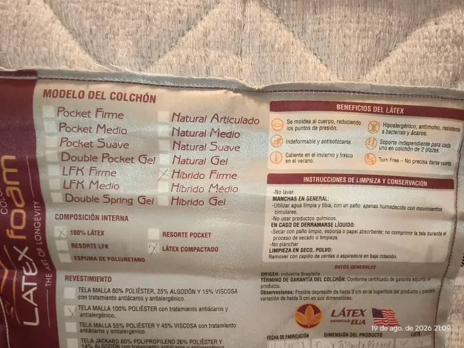 Colchão king 100% latex