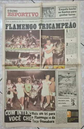 Jornal Globo Esportivo Flamengo Campeão TG 1980 c/ Pôster <br>Tg 1980 Pôster