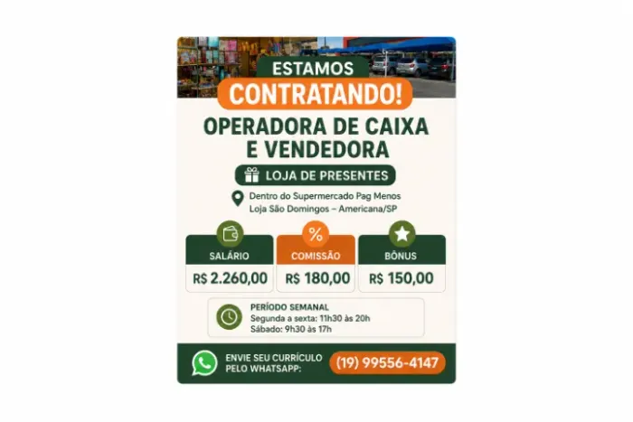 Vendedora / Operadora de Caixa