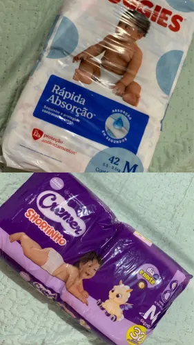 DOIS PACOTES DE FRALDA (huggies e cremer)POR UM VALOR
