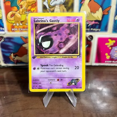 Sabrina's Gastly (93/132) First Edition - Carta Pokémon antiga