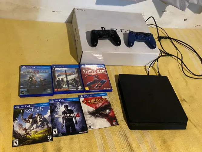 ps4 1Tb dois controles e 6 jogos