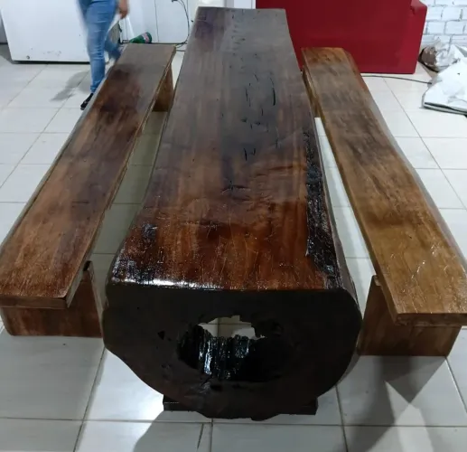 Mesa de madeira rústica 3 metros