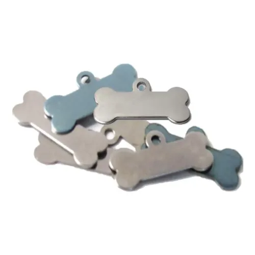 Mini Plaquinhas osso PET pingente de Identificação para caes em inox (sem gravação).