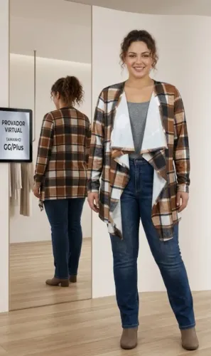 Blazer alongado Plus size 4XL - Novo