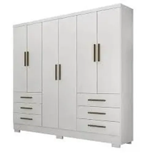 Guarda Roupa 6Pts Encanto Novo Horizonte Branco - Entrega Rápida!