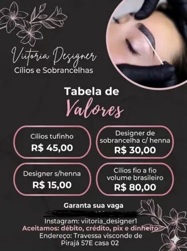 Serviço de Cílios e sobrancelha