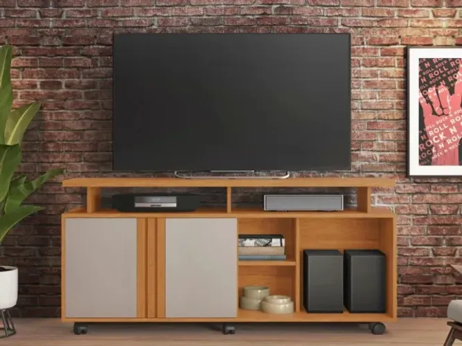 Rack Bancada C/Rodizio P/TVs Até 56 Polegadas 1.36M. Produto Novo Direto de Fábrica!
