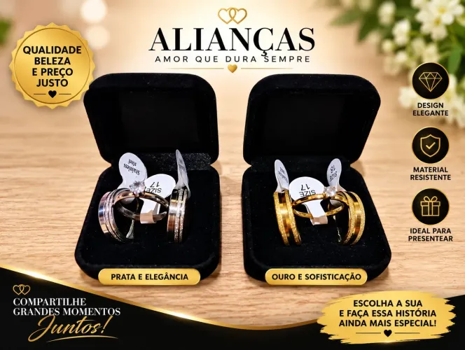 Trios Alianças Para Presentear A Pessoa Que Ama.
