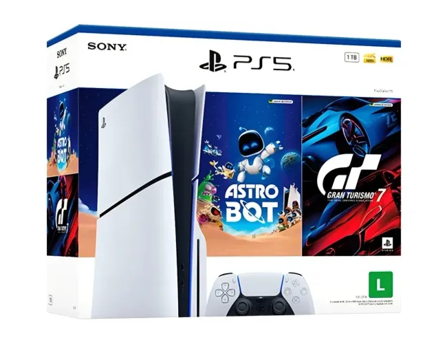 (Lacrado) Console PlayStation 5 PS5 1TB com Leitor de Discos, Controle DualSense + 2 Jogos