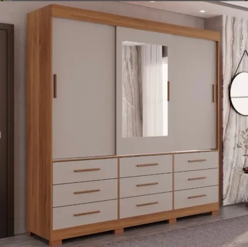 Closet Firenze 3 Portas - Cinamomo/Off White