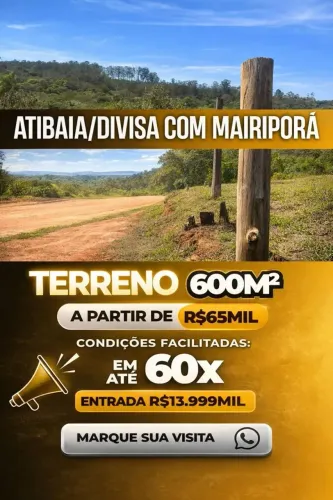 Terrenos de 600m² em Condomínio Fechado a partir de R$ 65 mil - Portão - Atibaia - SP