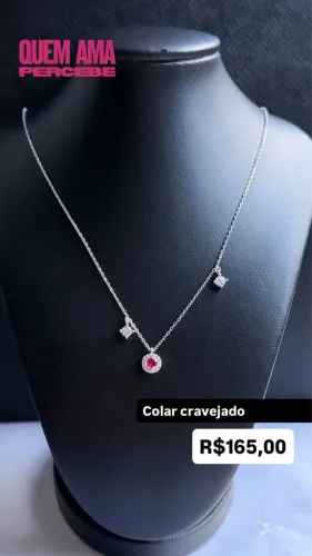 Colar Cravejado Prata 925