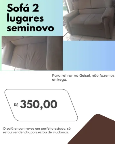 Sofá 2 lugares seminovo