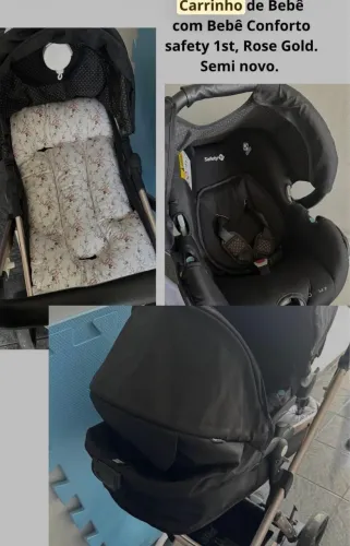 Carrinho de Bebê com Moisés e bebê conforto