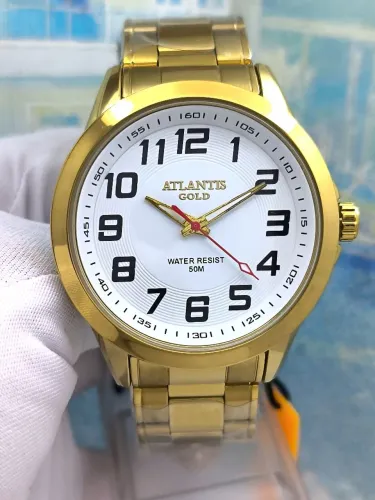 Relógio masculino Atlantis original prova d'água luxo de 150 por apenas 100
