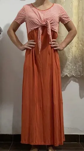 Vestido Laranja Amamentação - Tam M